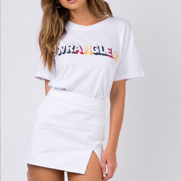 Princess Polly Dresses & Skirts - SOLD!!!!!! Princess polly white denim slit skirt
